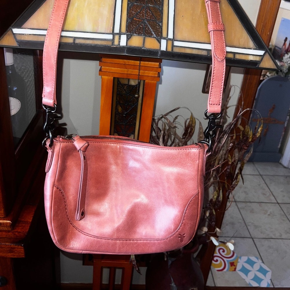 Women's Pink Leather Crossbody Bag